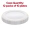 White with Gold Vintage Rim Round Disposable Plastic Dinner Plates - 10" (120 Plates)